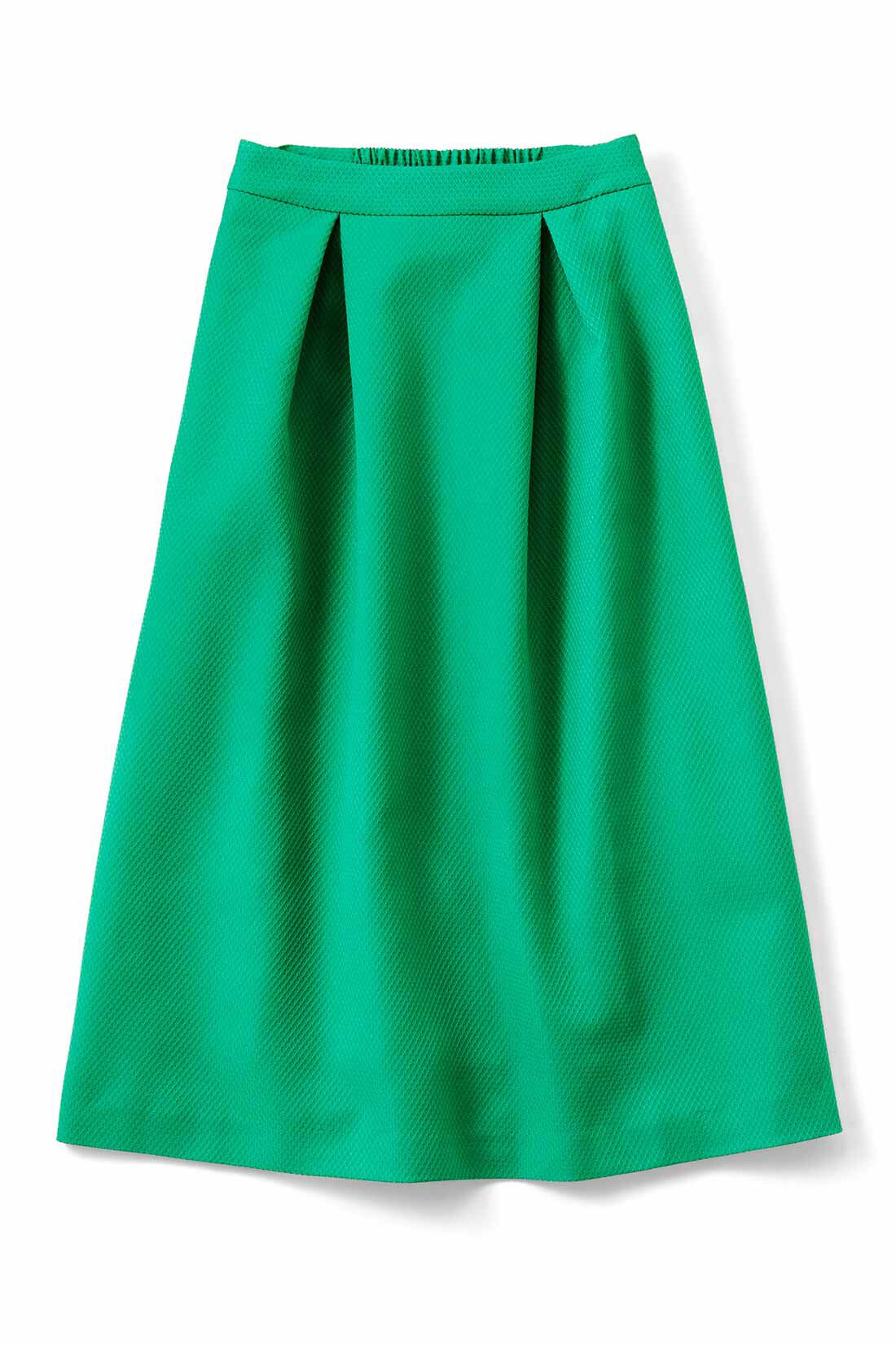 IEDIT[イディット]　ふんわりAラインが女性らしい　ふくれジャカードスカート〈グリーン〉|〈グリーン〉