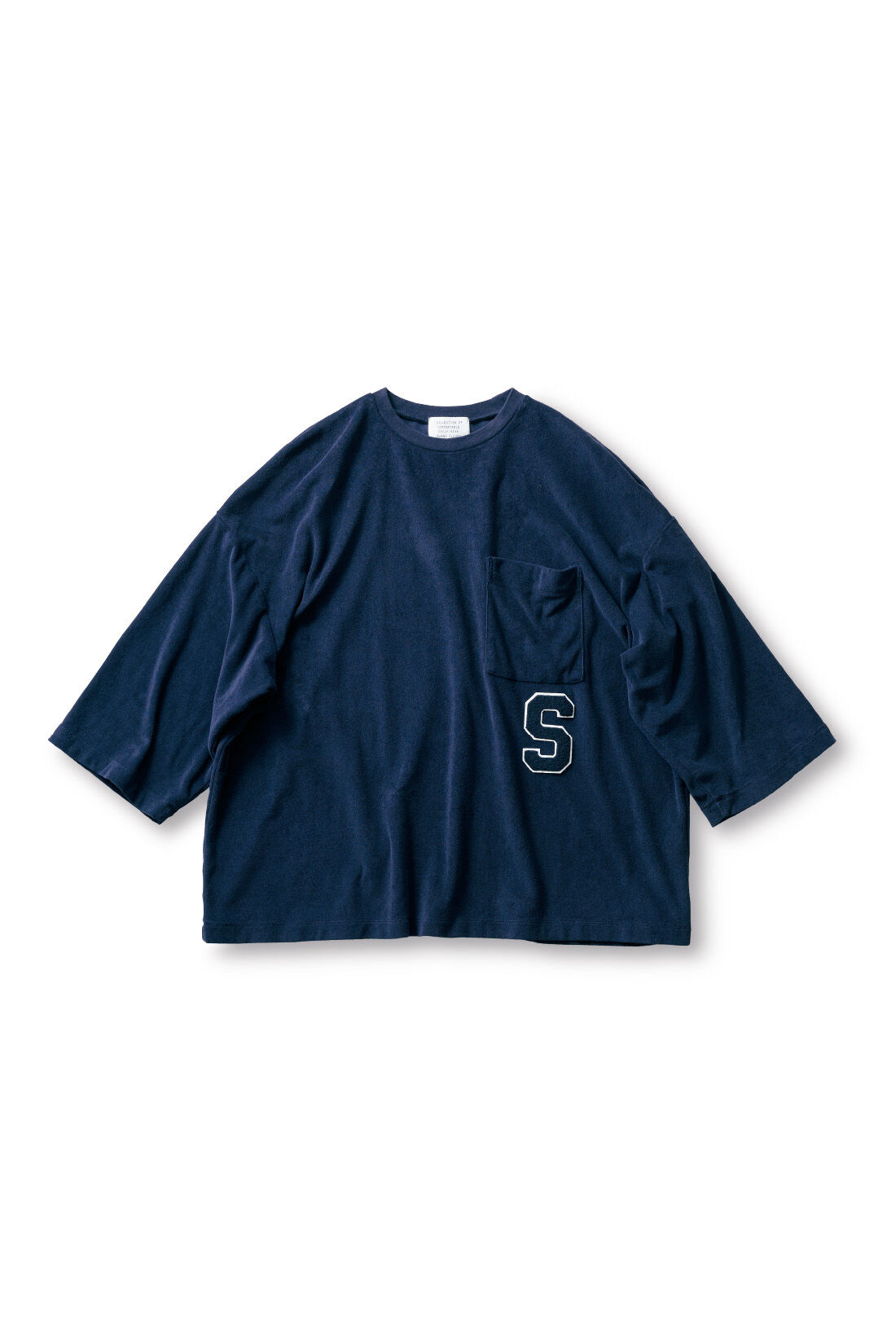 Sunny clouds|サニークラウズ パイルのワッペンＴシャツ〈メンズ〉紺