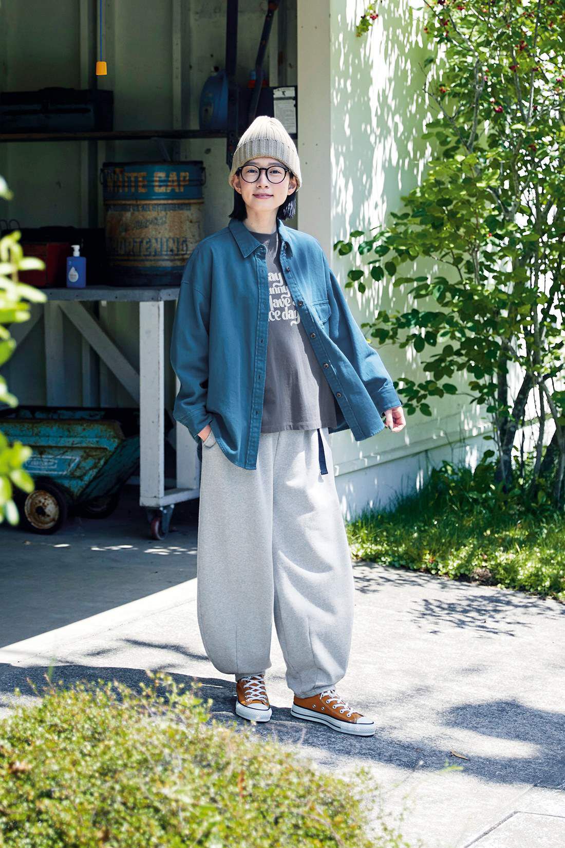 サニークラウズ おすまし裏毛パンツ〈レディース〉グレー｜Sunny