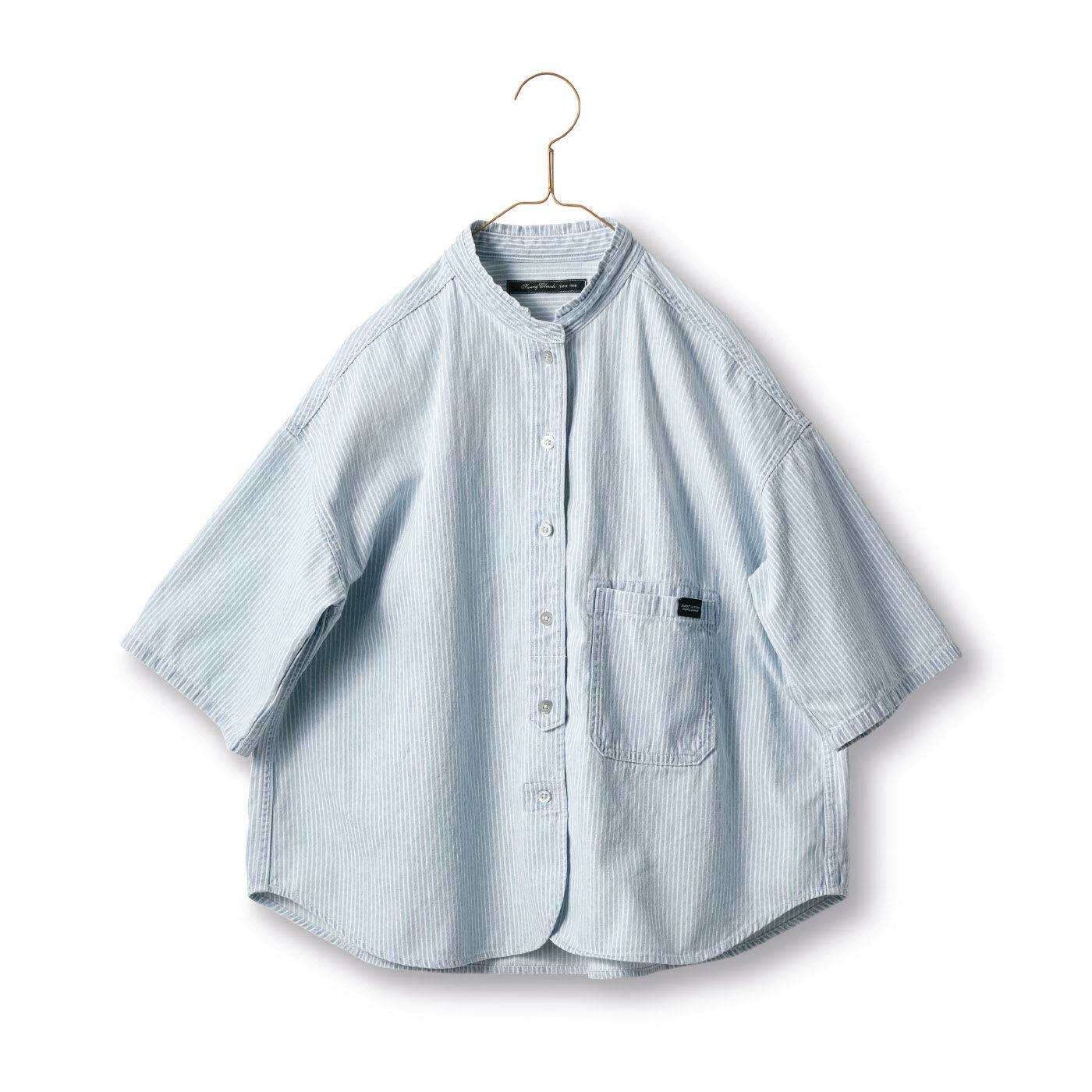 and myera ドロップドフレンチスリーブシャツ〈黒〉｜and myera