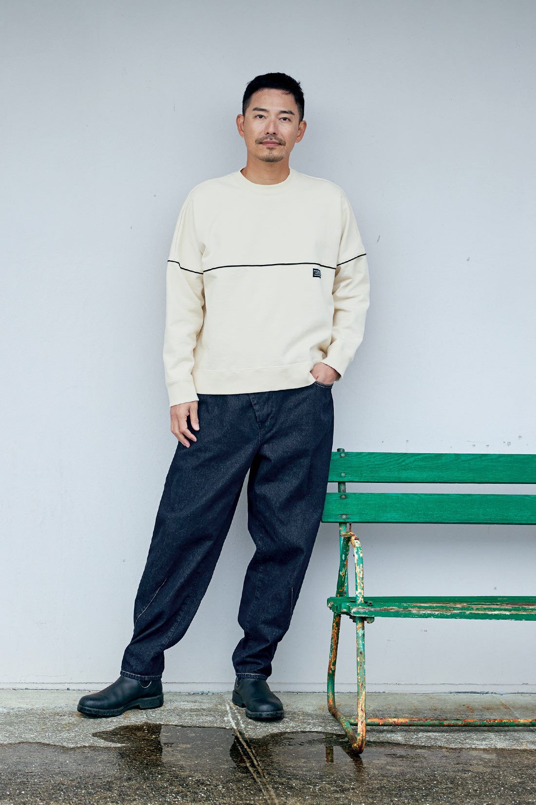 Sunny clouds|サニークラウズ しっかり者のトレーナー〈メンズ〉白|身長184cm/トップスLサイズ/ボトムスLサイズ