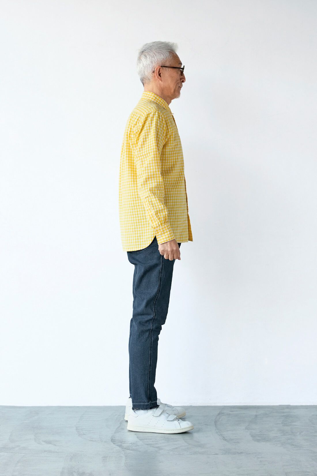 Sunny clouds|サニークラウズ ほどゆるデニンス〈メンズ〉|身長172cm/トップスMサイズ/ボトムスMサイズ