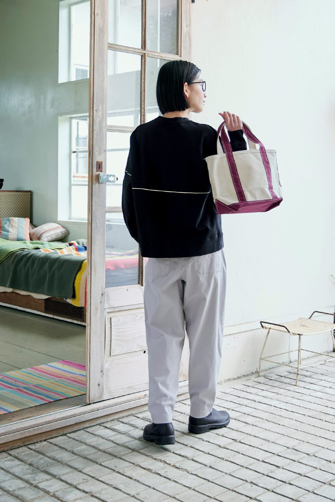 Sunny clouds|サニークラウズ しっかり者のトレーナー〈レディース〉黒|身長162cm/トップスMサイズ/ボトムスMサイズ