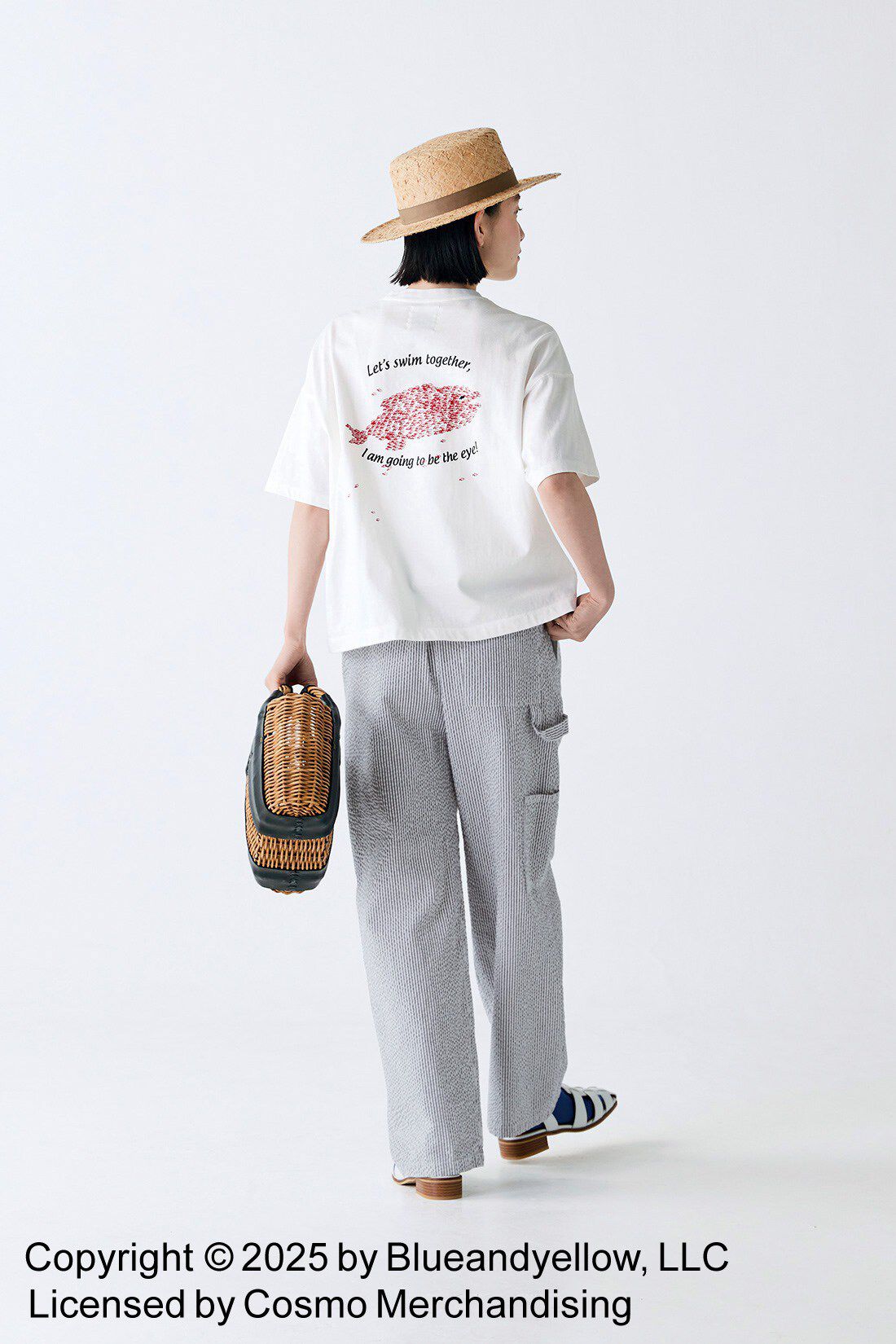 Sunny clouds|サニークラウズ　feat. Swimmy 　スイミーTシャツ〈レディース〉白