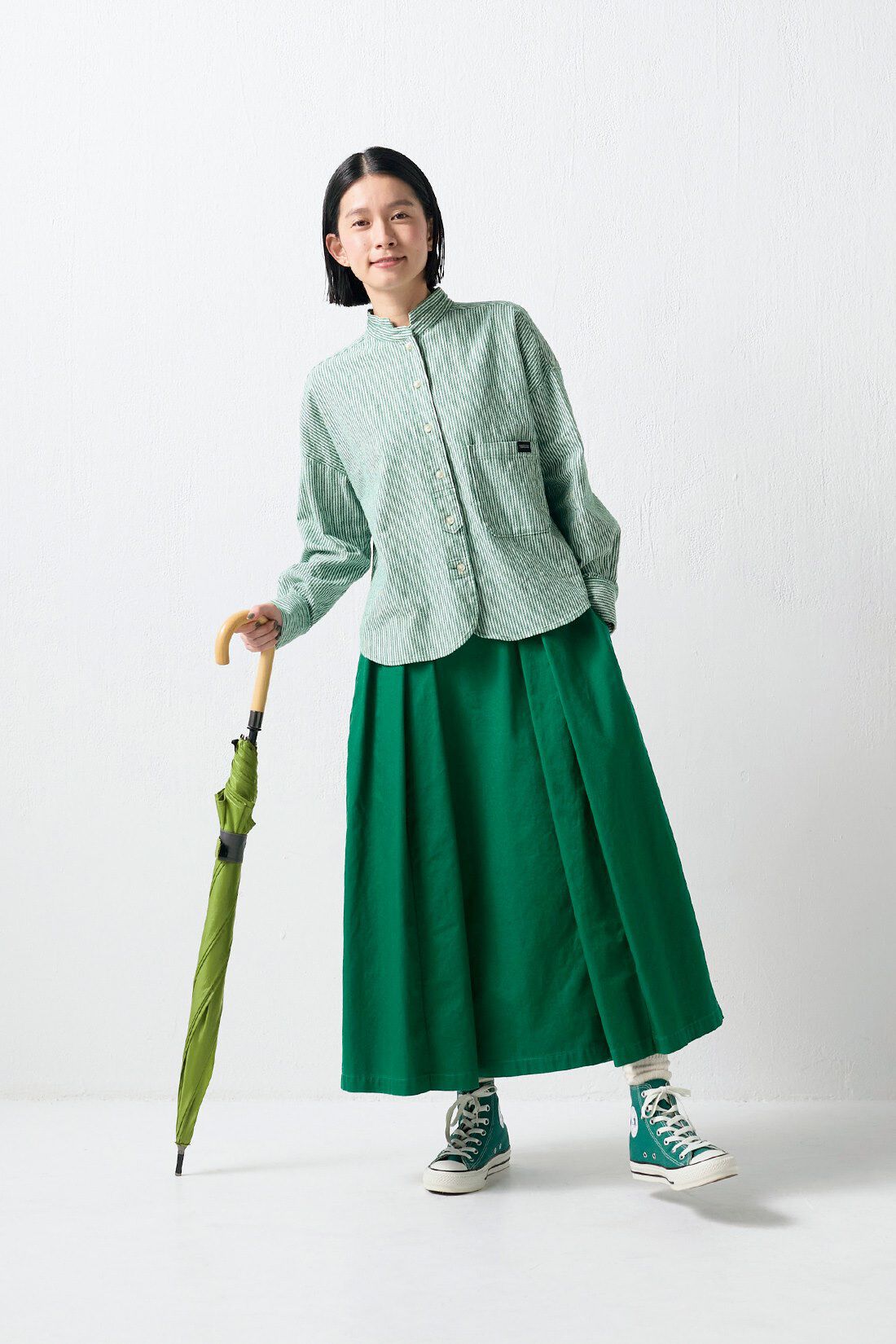 Sunny clouds［サニークラウズ］|サニークラウズ 常緑スカート〈レディース〉|身長162cm/トップスMサイズ/ボトムスMサイズ