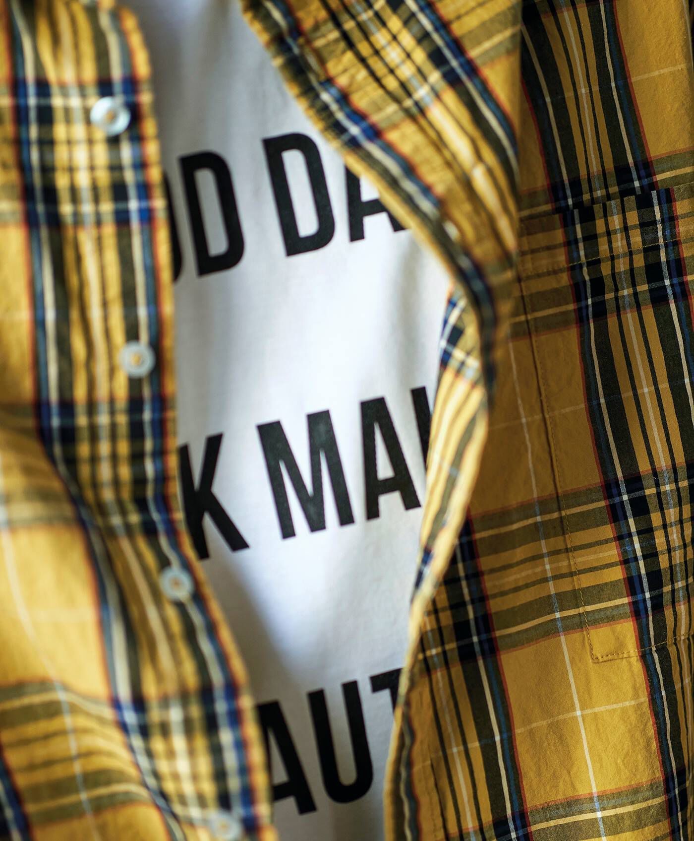 サニークラウズ|サニークラウズ タータンチェックのドデカいシャツ〈メンズ〉黄色