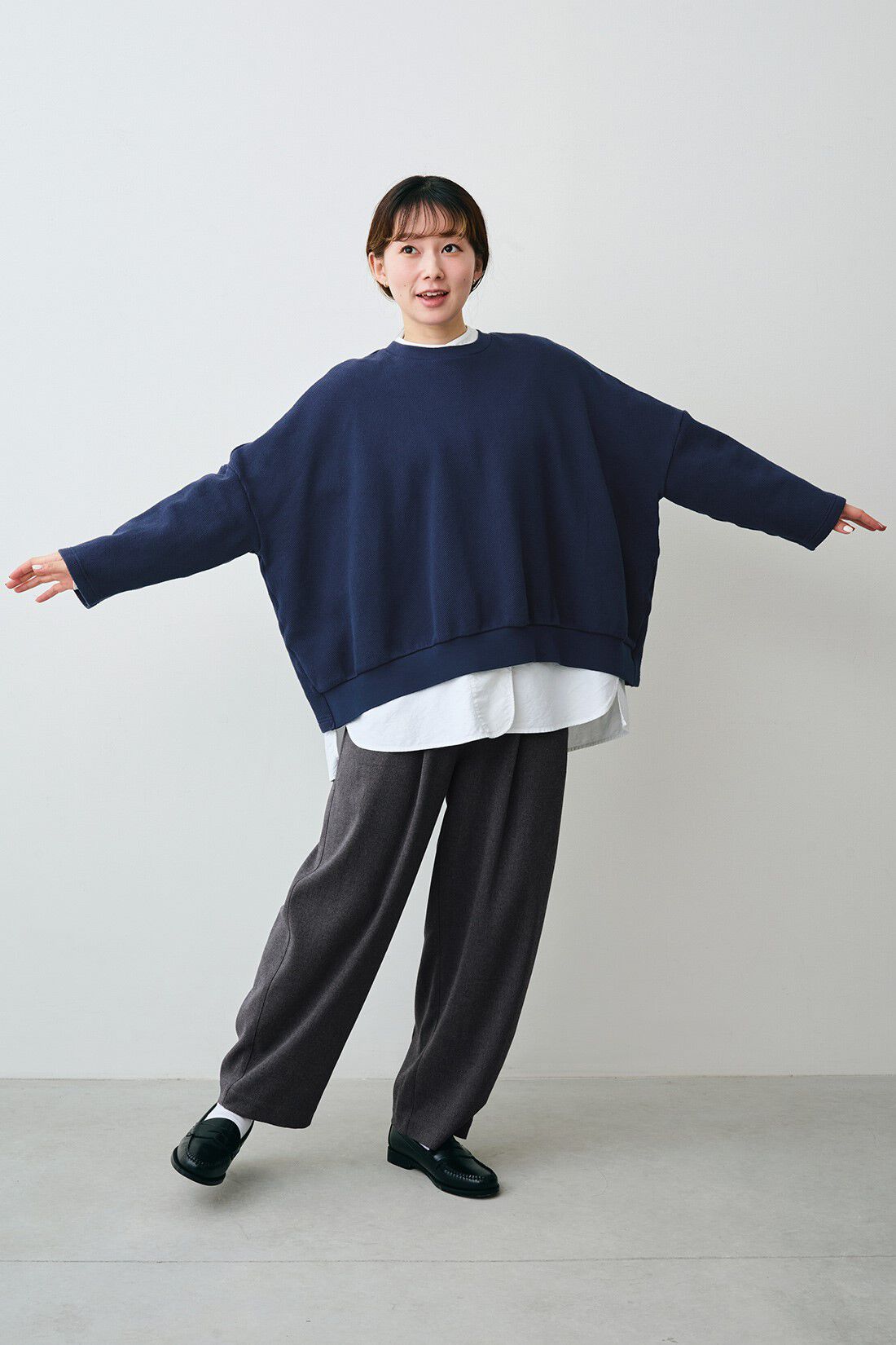 Sunny clouds［サニークラウズ］|サニークラウズ しっかり鹿の子のポンチョTシャツ〈レディース〉