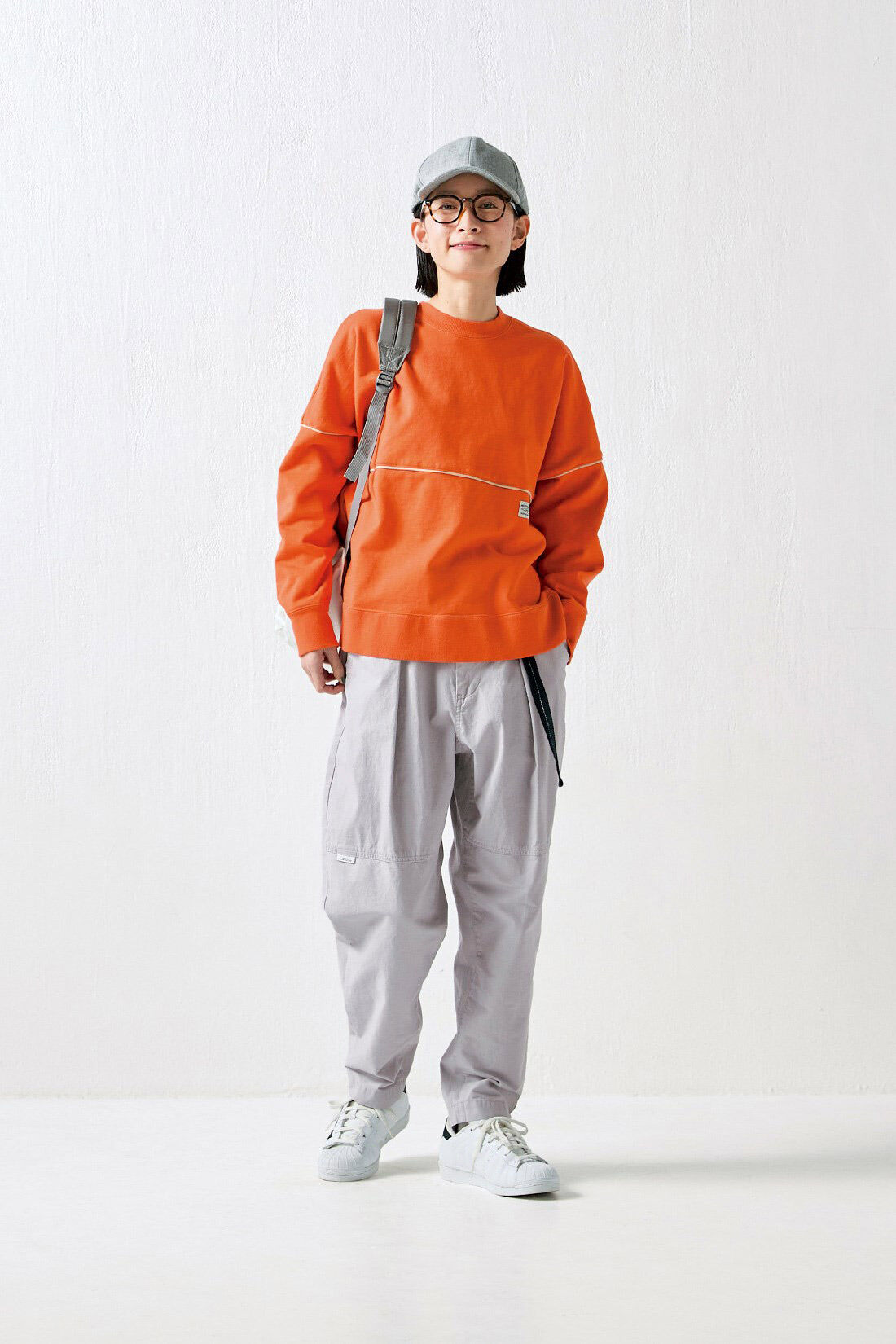 Sunny clouds［サニークラウズ］|サニークラウズ しっかり者のトレーナー〈レディース〉橙色|身長162cm/トップスMサイズ/ボトムスMサイズ