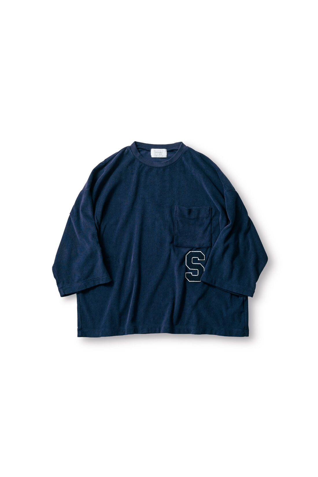 Sunny clouds|サニークラウズ パイルのワッペンＴシャツ〈レディース〉紺