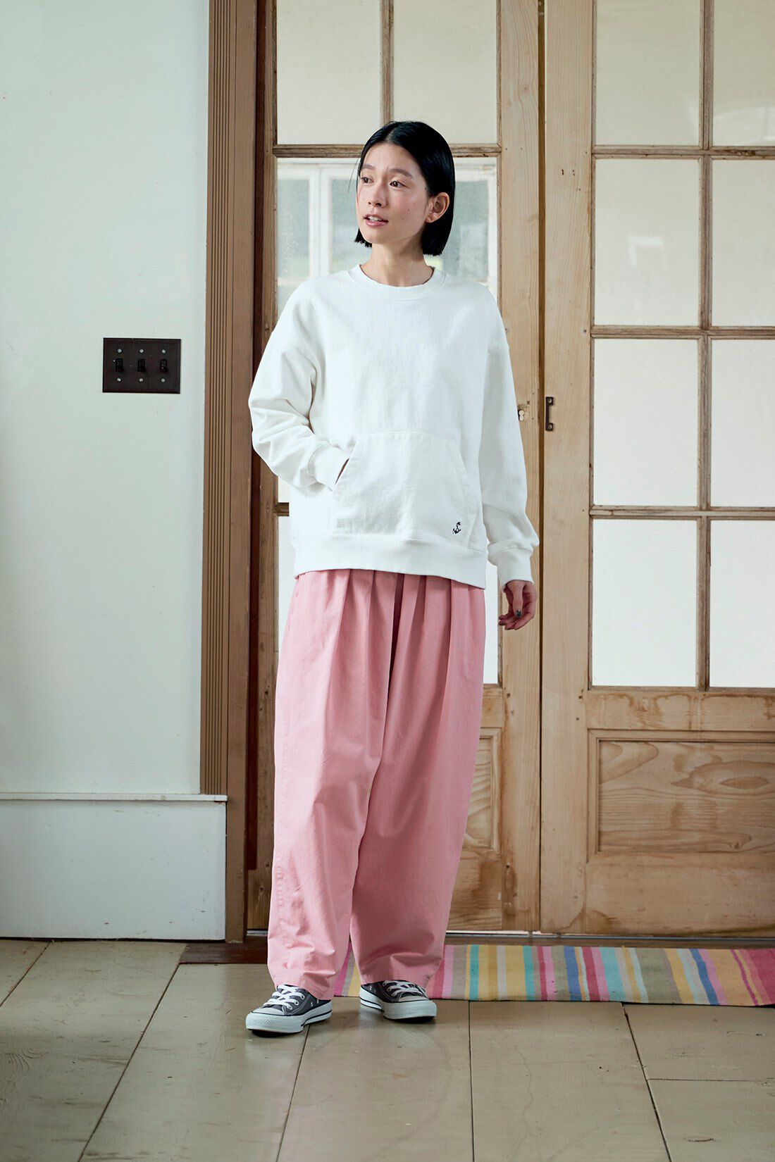 Sunny clouds［サニークラウズ］|サニークラウズ くじらの船長トレーナー〈レディース〉|身長162cm/ワンピースMサイズ/ボトムスMサイズ