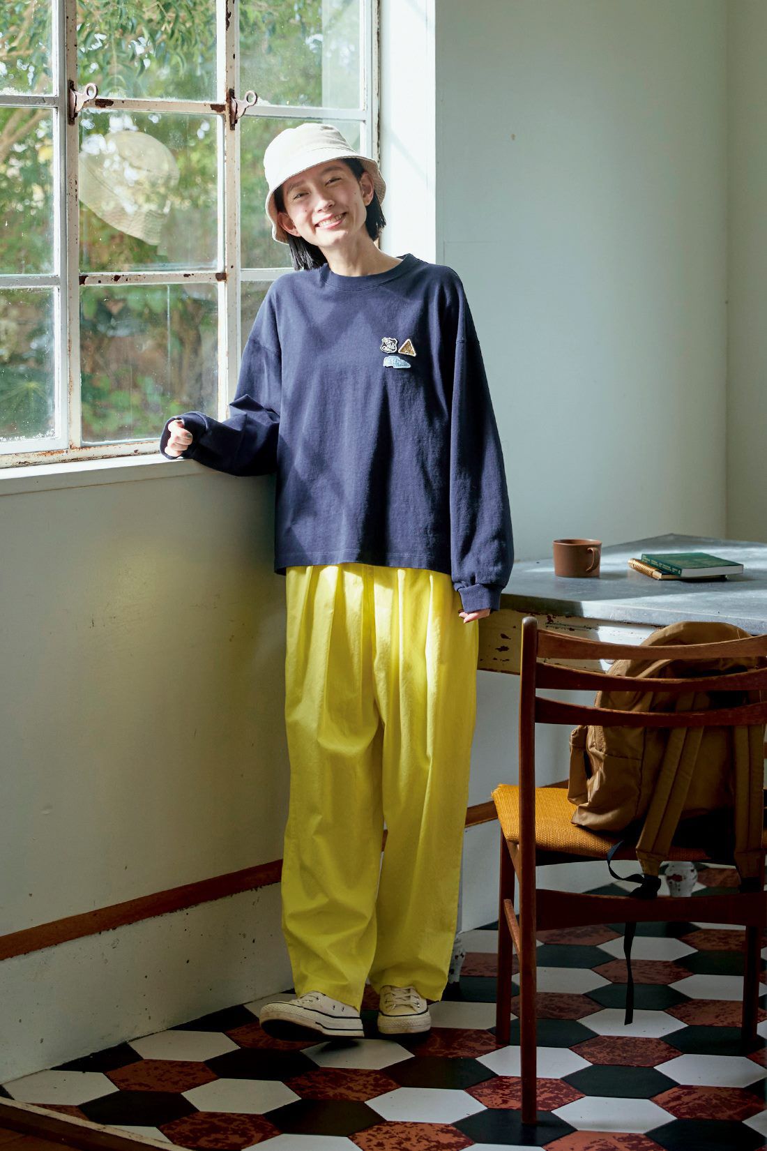 Sunny clouds|【初回お試しキャンペーン】サニークラウズ ワッペンTシャツの会〈レディース〉|身長162cm/ワンピースMサイズ/ボトムスMサイズ
