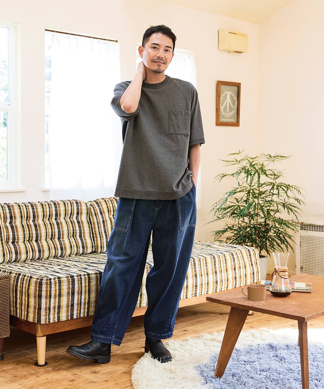 Sunny clouds［サニークラウズ］|サニークラウズミニ裏毛で作ったＴシャツ〈メンズ〉のコーディネート