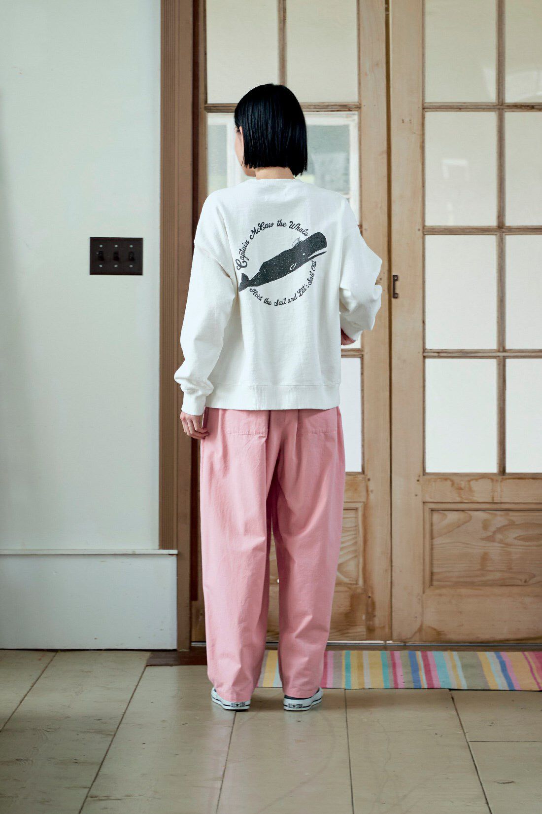 Sunny clouds［サニークラウズ］|サニークラウズ くじらの船長トレーナー〈レディース〉|身長162cm/ワンピースMサイズ/ボトムスMサイズ