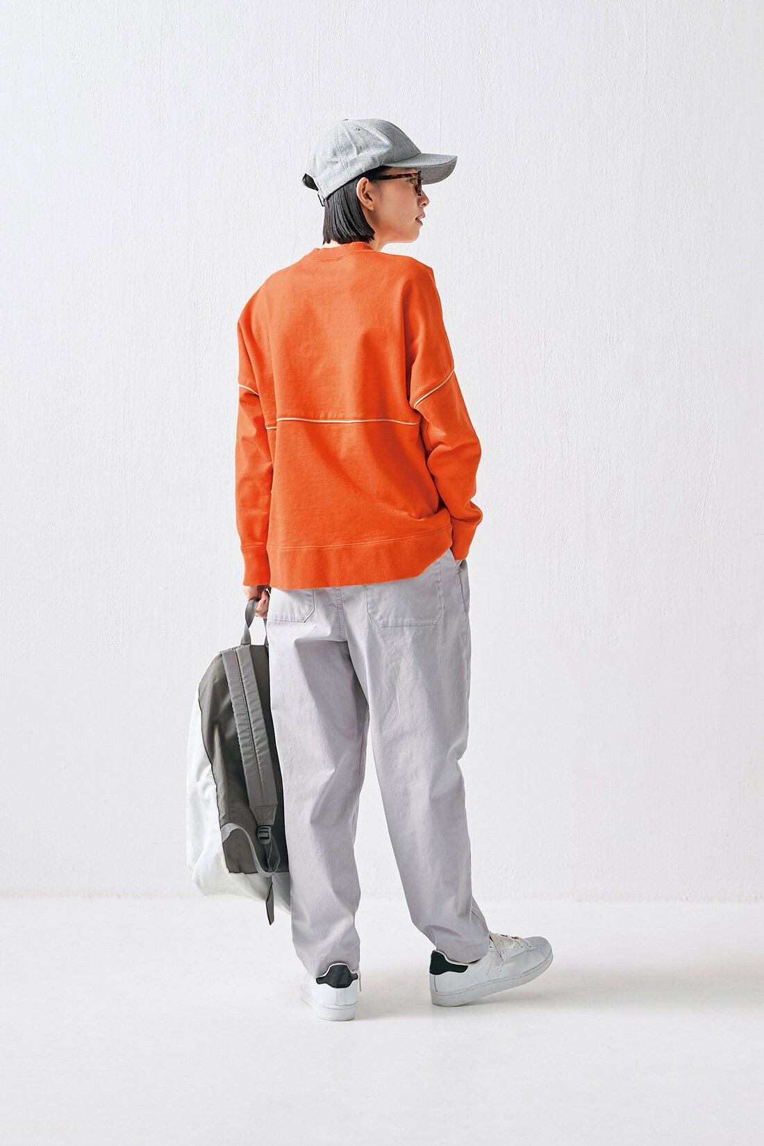 Sunny clouds［サニークラウズ］|サニークラウズ しっかり者のトレーナー〈レディース〉橙色|身長162cm/トップスMサイズ/ボトムスMサイズ