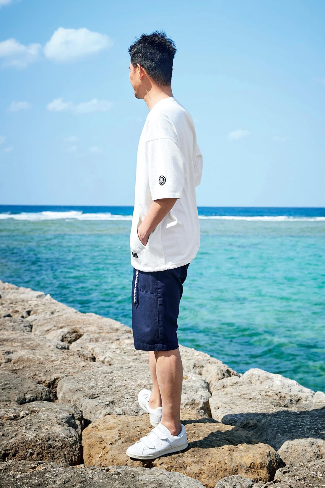 Sunny clouds［サニークラウズ］|サニークラウズ　しっかりワッペンTシャツ〈メンズ〉白　