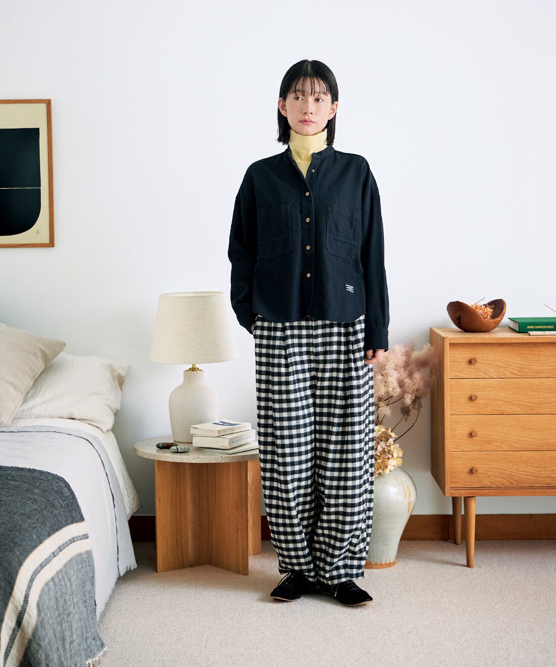 Sunny clouds［サニークラウズ］|サニークラウズ　黒カルゼのワークシャツ〈レディース〉