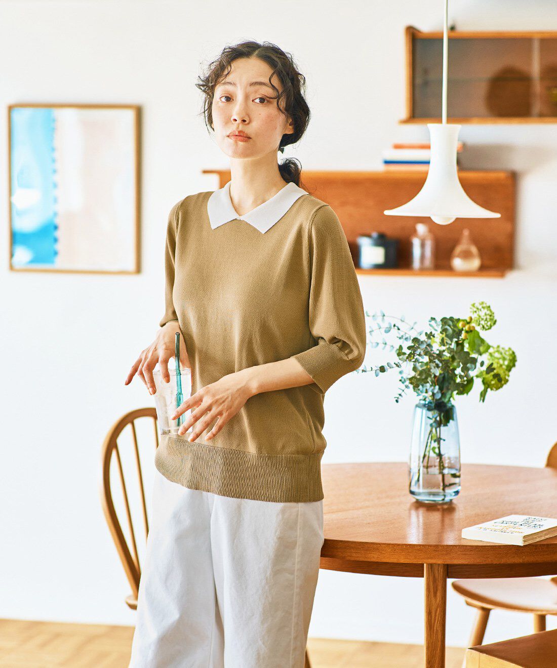 and myera|and myera クレリックニットポロシャツの会