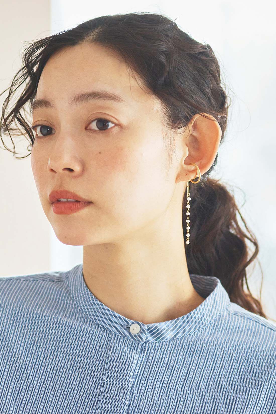 and myera［アンドマイラ］|and myera スモッキングストライプワンピース