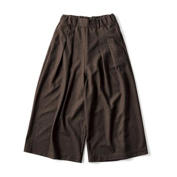フェルト 起毛 キュロットパンツ〈茶色〉