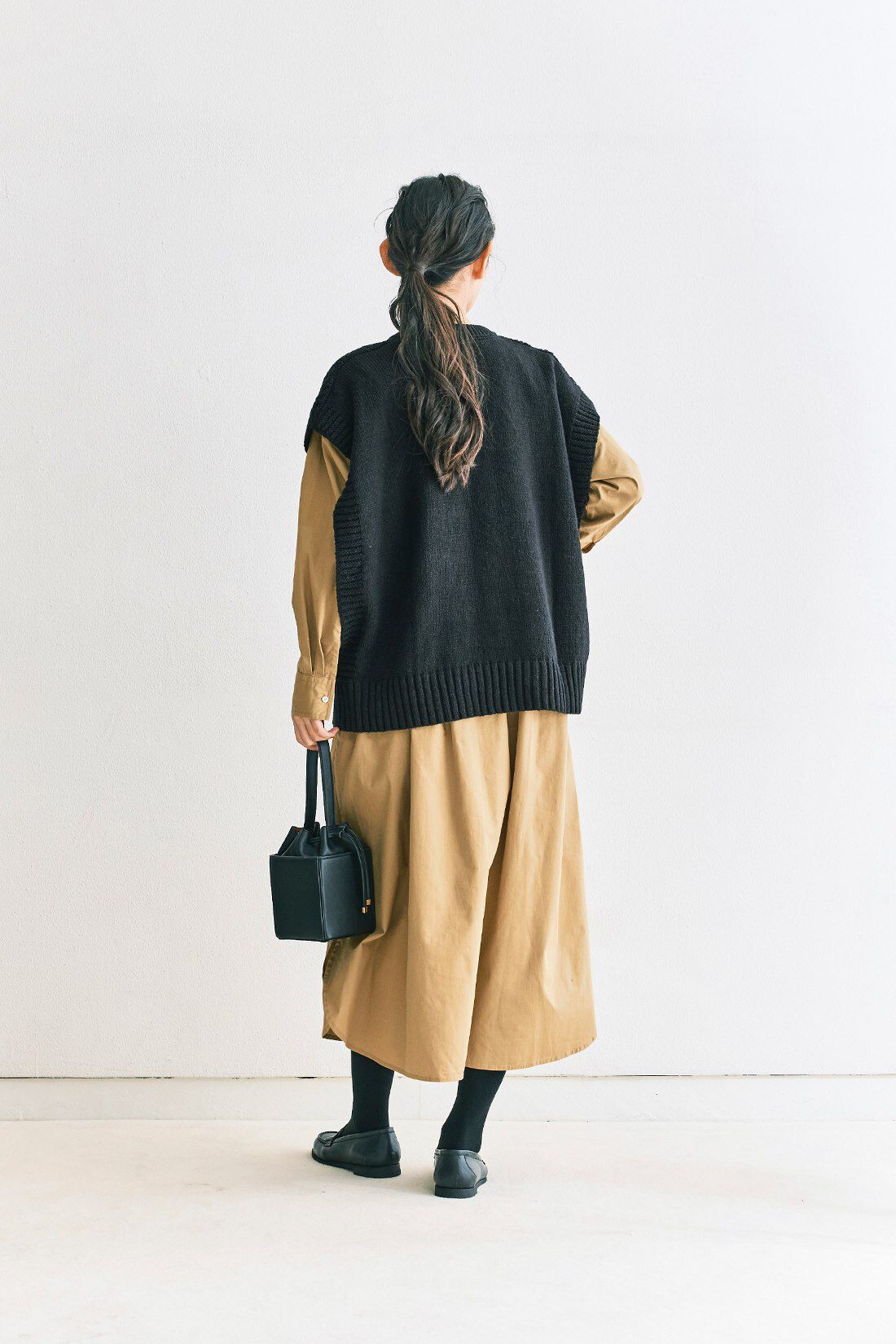 and myera 比翼仕立てのワンピース〈ベージュ〉｜and