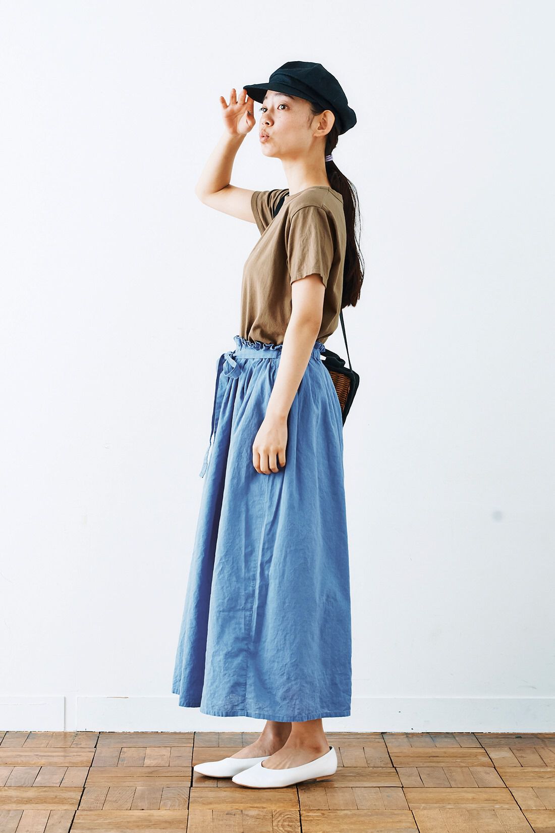逸品】 and myera たっぷりタックのギャザーキュロット LL size