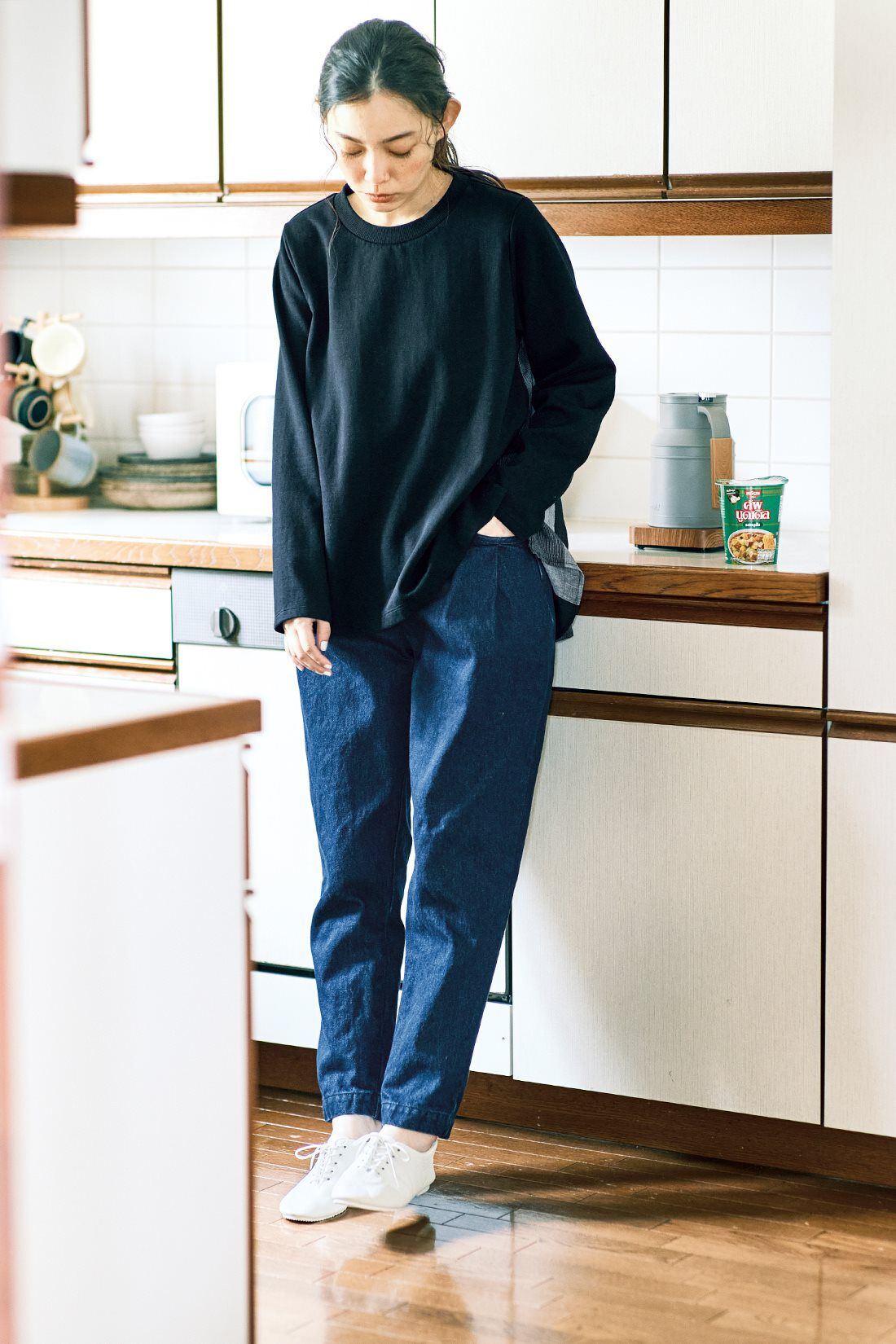 and myera|ａｎｄ　ｍｙｅｒａ　背中ストライプのコンビトップス