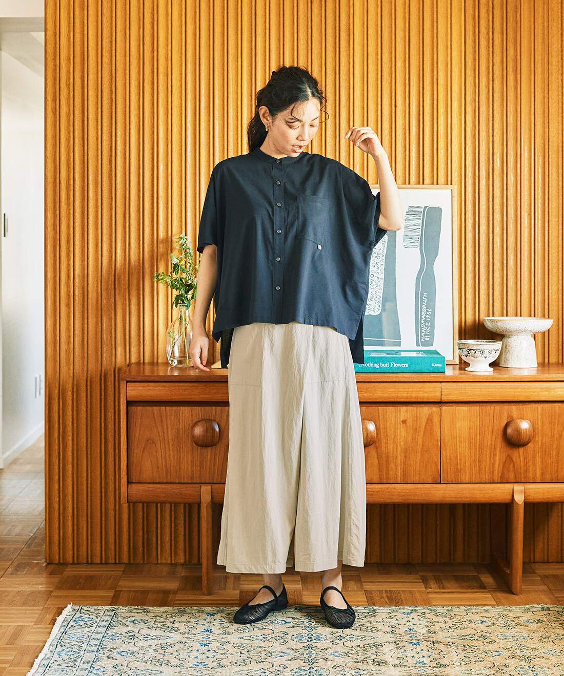 and myera［アンドマイラ］|and myera 巻き風キュロパン〈アイボリー〉