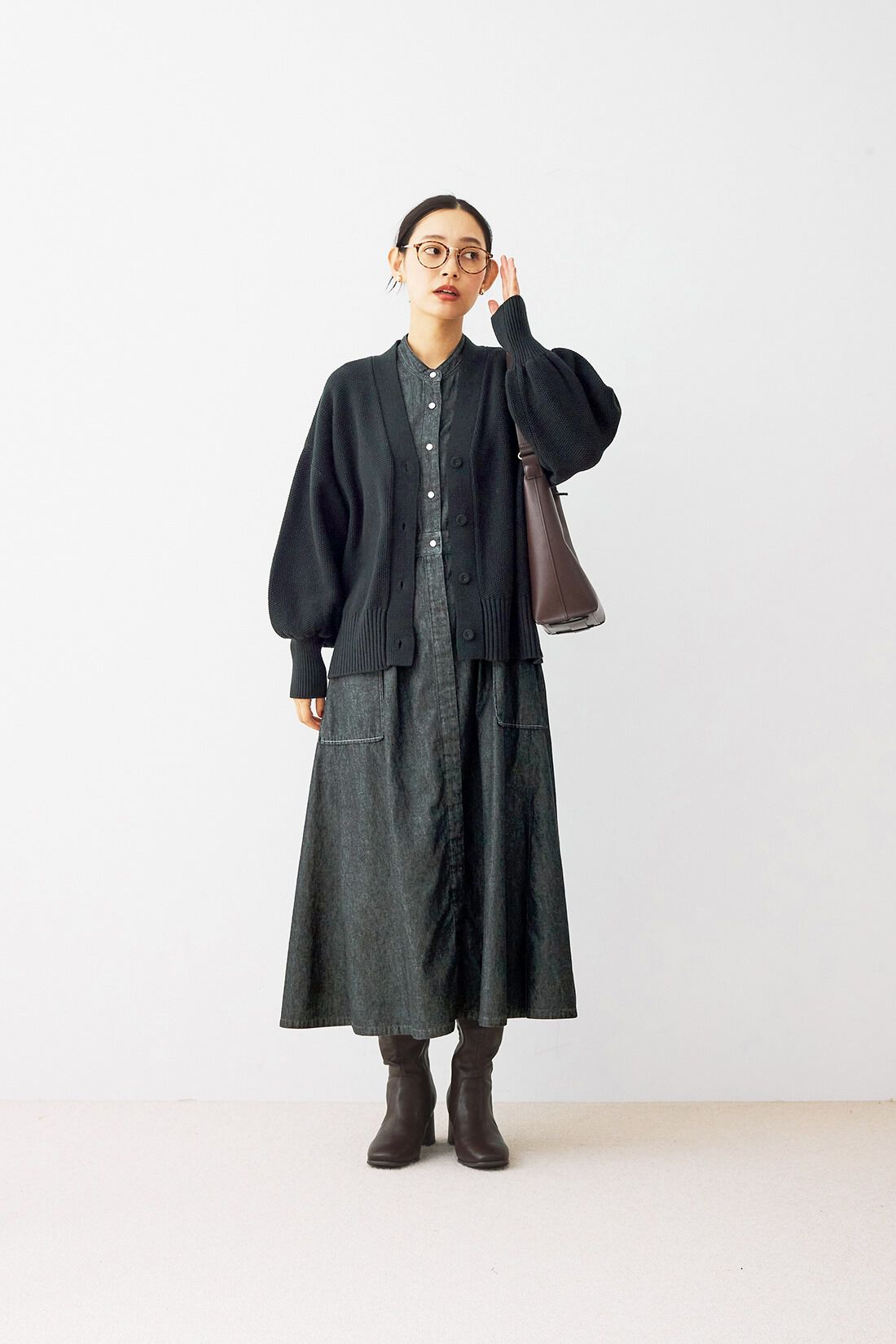 and myera|and myera ブラックデニムなワンピース
