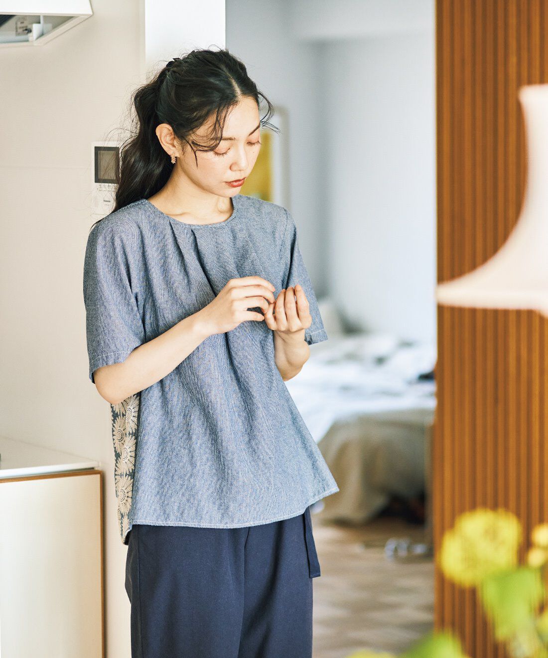 and myera|and myera マーガレット刺しゅうトップス
