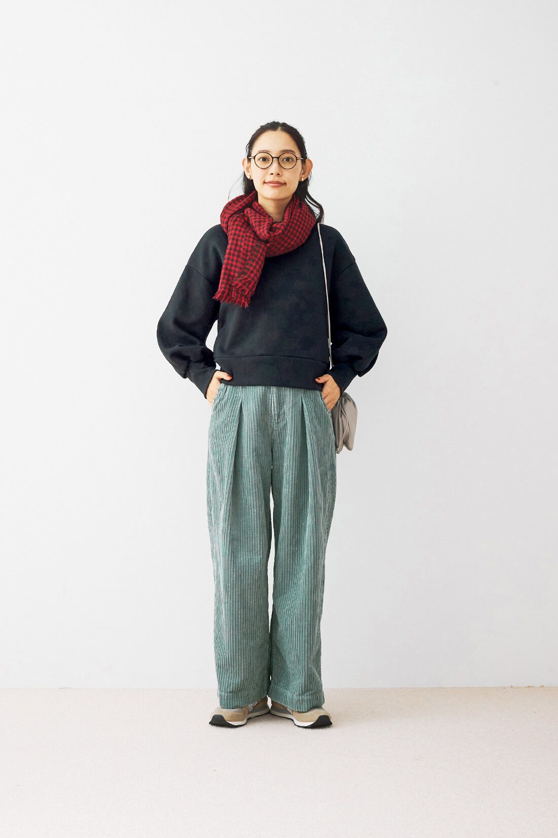 and myera|and myera 親子コールのワイドパンツ〈ミントグリーン〉