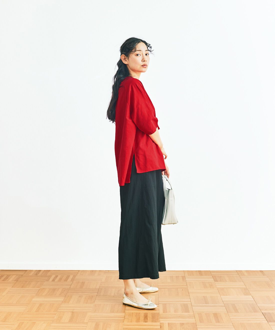 and myera|and myera 巻き風キュロパン〈黒〉