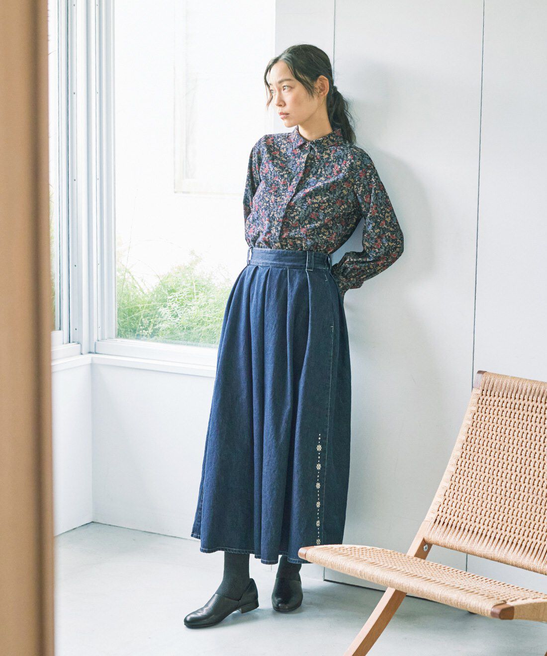 and myera|and myera ボリュームデニムスカート