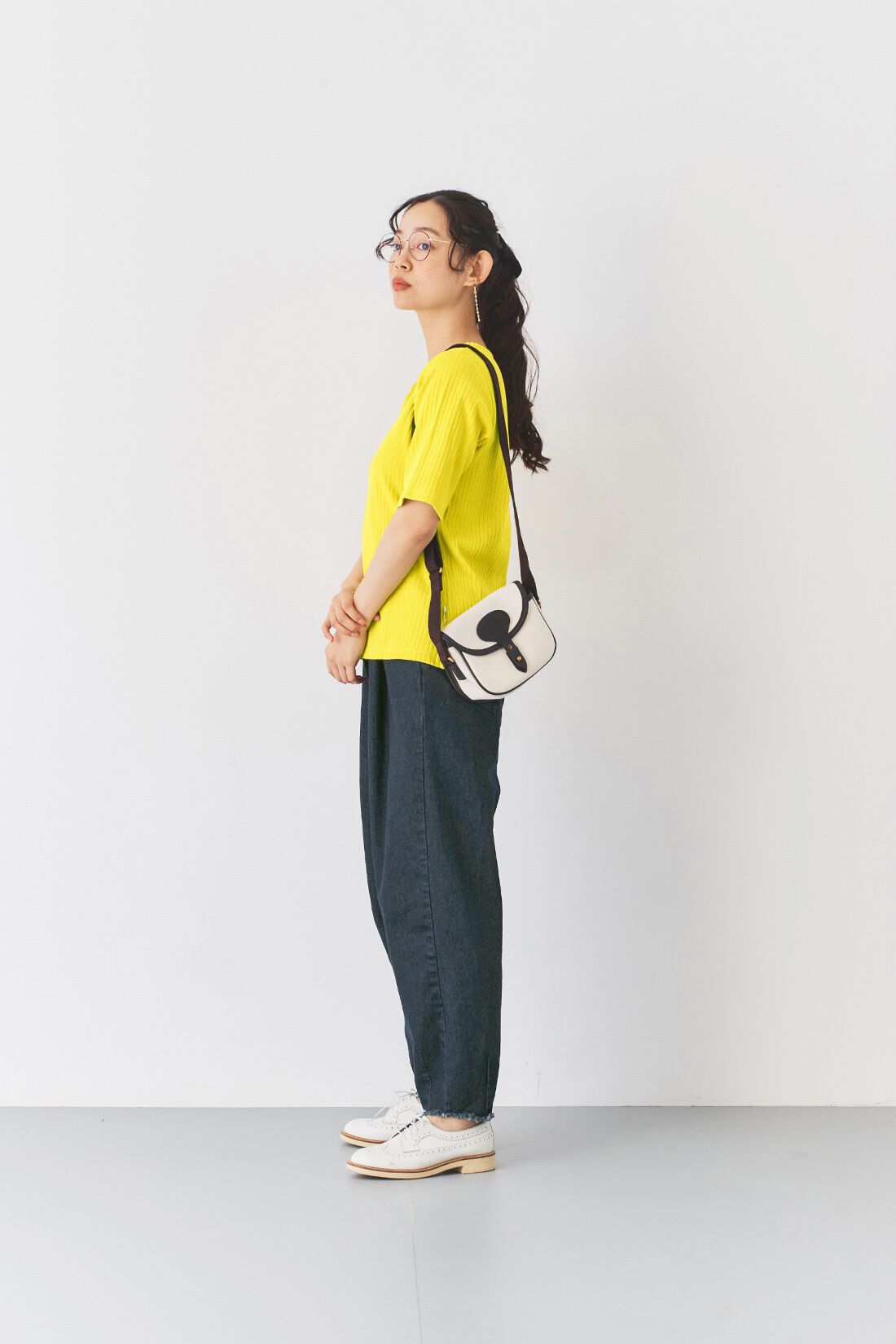 and myera|and myera カーデとＴシャツのセット〈黄色〉