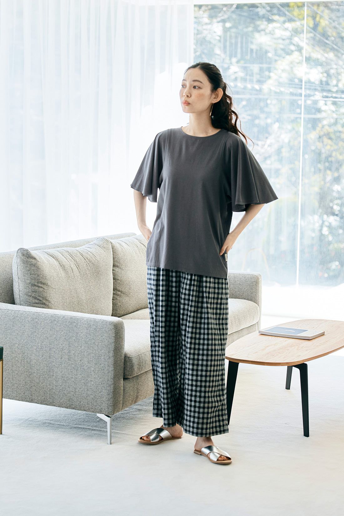 and myera［アンドマイラ］|and myera チェックなキュロットパンツ