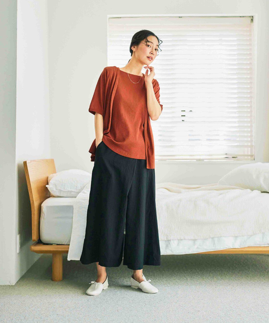 and myera|and myera 巻き風キュロパン〈黒〉