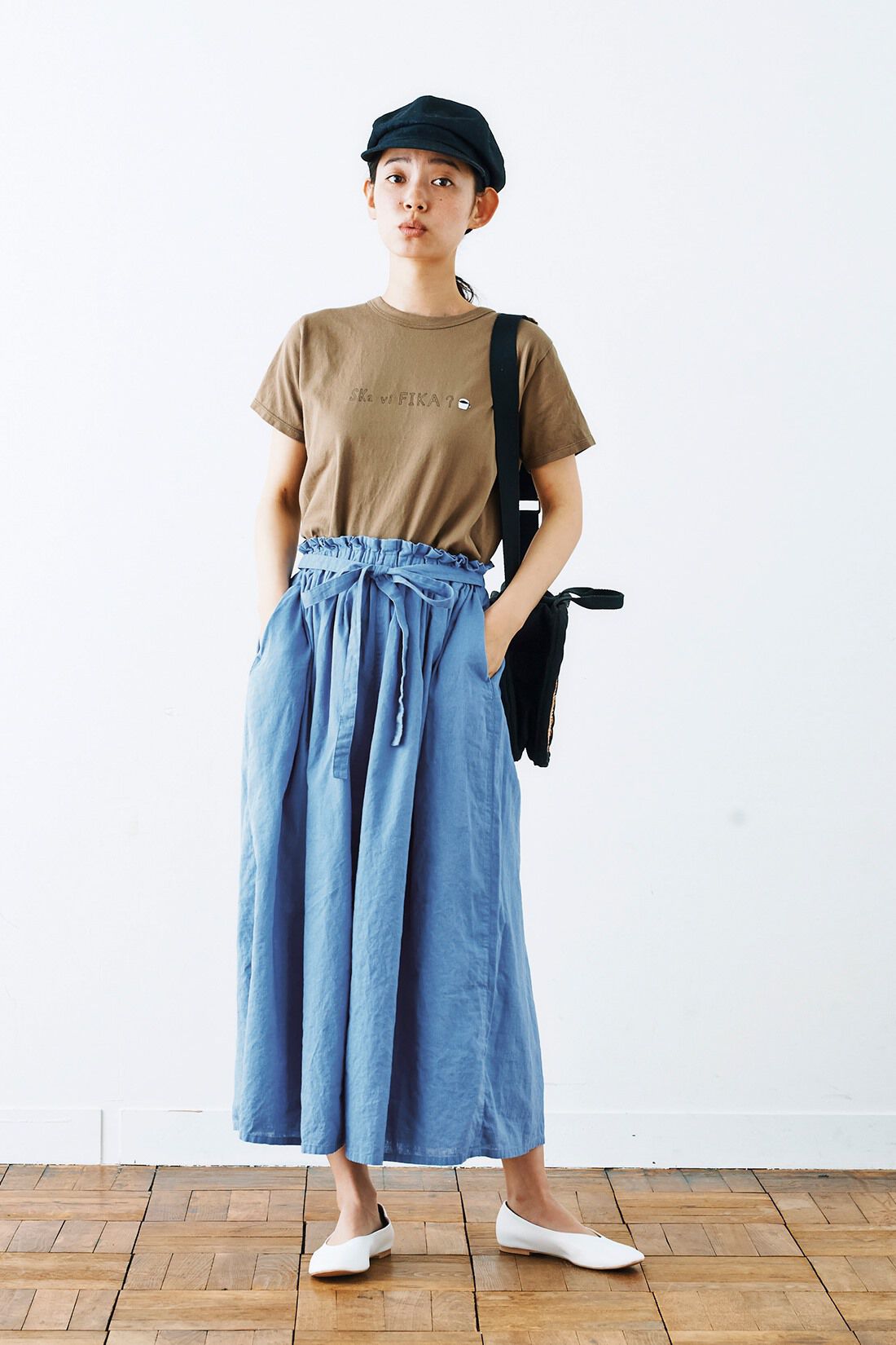 逸品】 and myera たっぷりタックのギャザーキュロット LL size