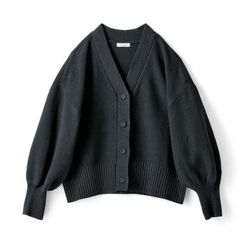 and myera | 鹿の子編み カーディガン〈黒〉