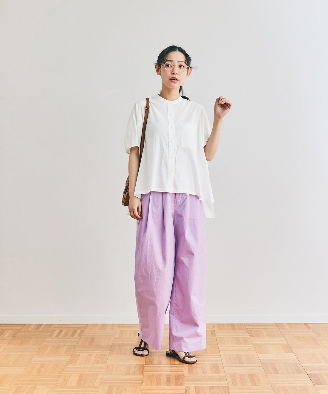 and myera|and myera ツータックパンツ〈ピンク色〉