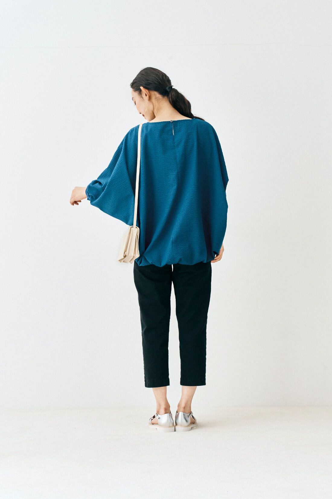 and myera［アンドマイラ］|and myera シアサッカーのワイドトップス