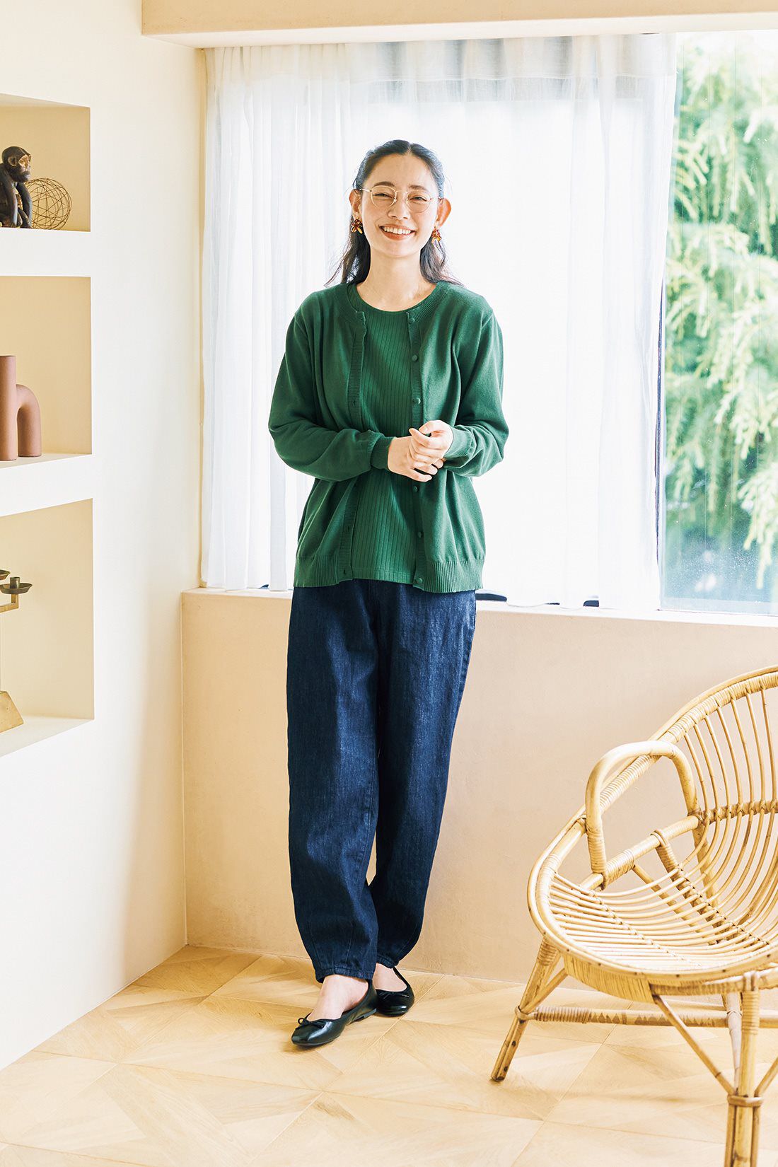 and myera|and myera カーディガンとTシャツのアンサンブルセット