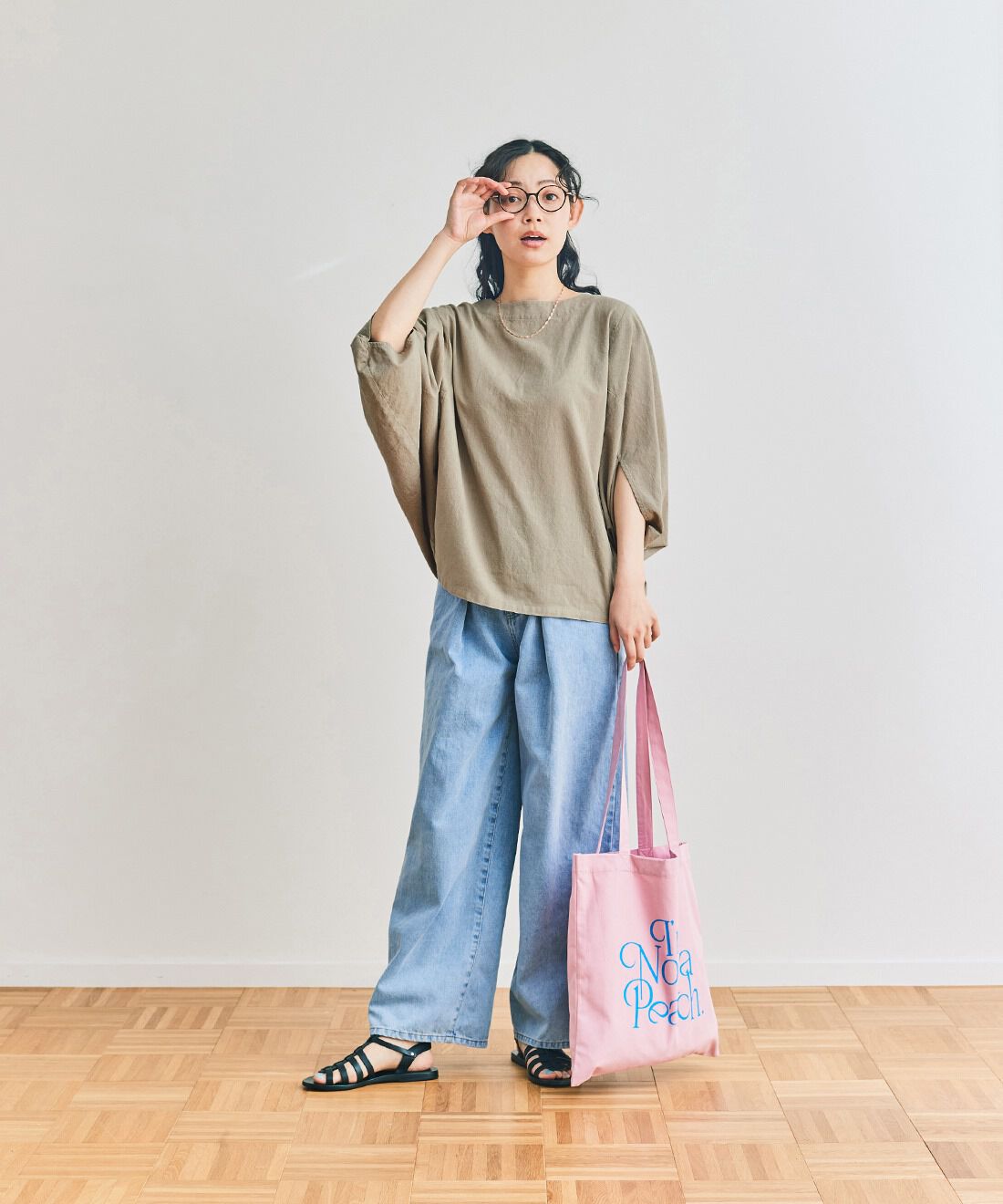 and myera［アンドマイラ］|【いっしょ買いキャンペーン】and myera 桃色のトートバッグ