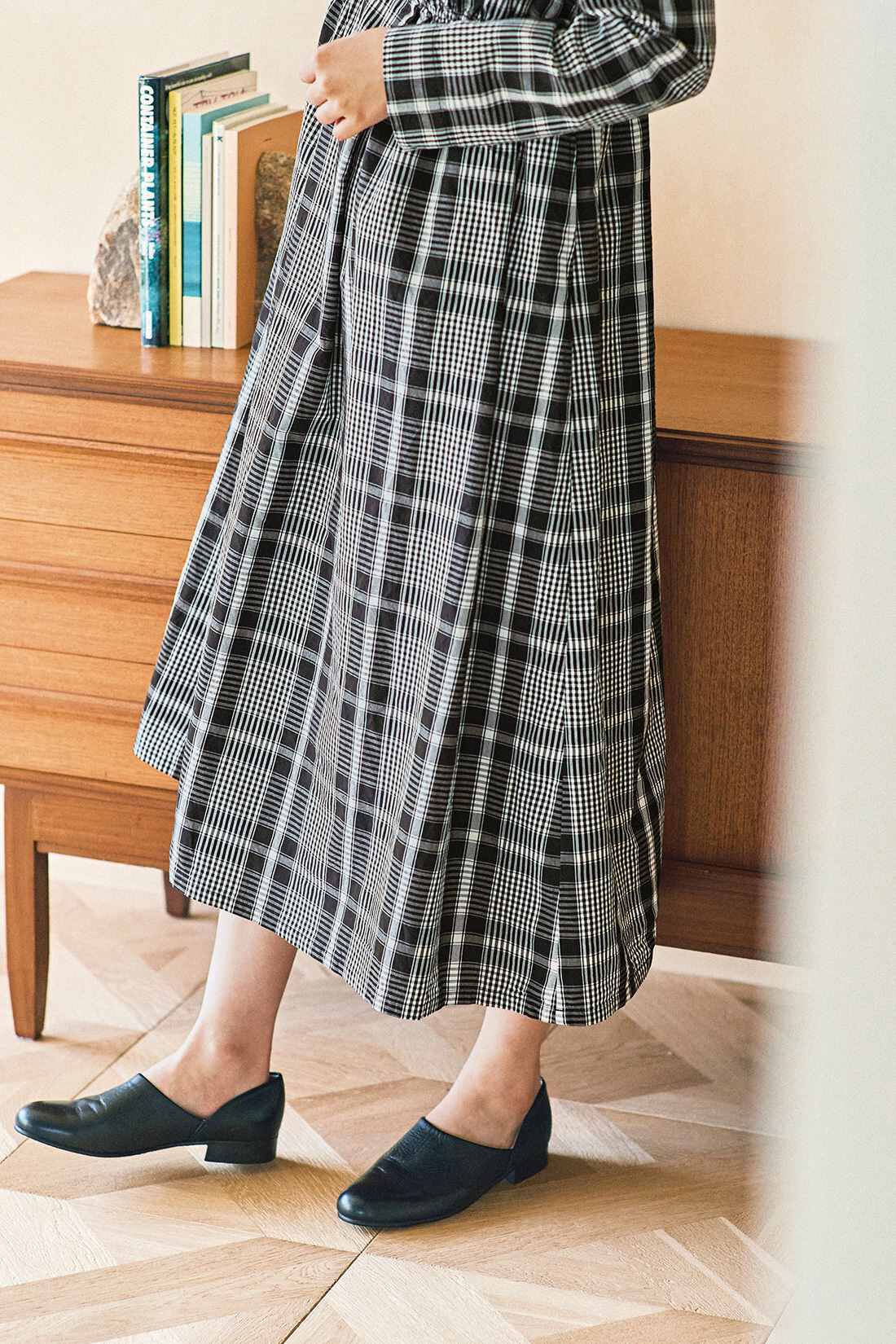and myera［アンドマイラ］|and myera カシュクールのようなチェックワンピース
