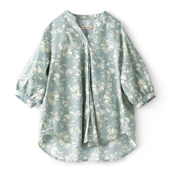 and myera | ジャノメソウ 総柄プリント トップス ブルー