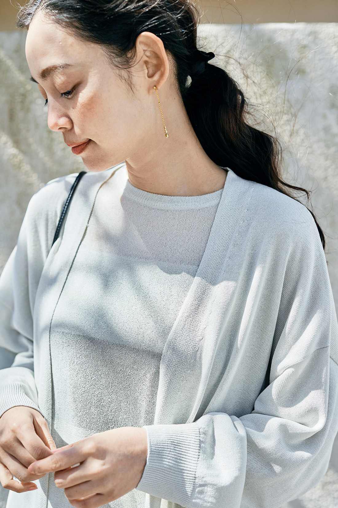and myera［アンドマイラ］|and myera 透けボーダーサマーニットトップス〈アイボリー〉