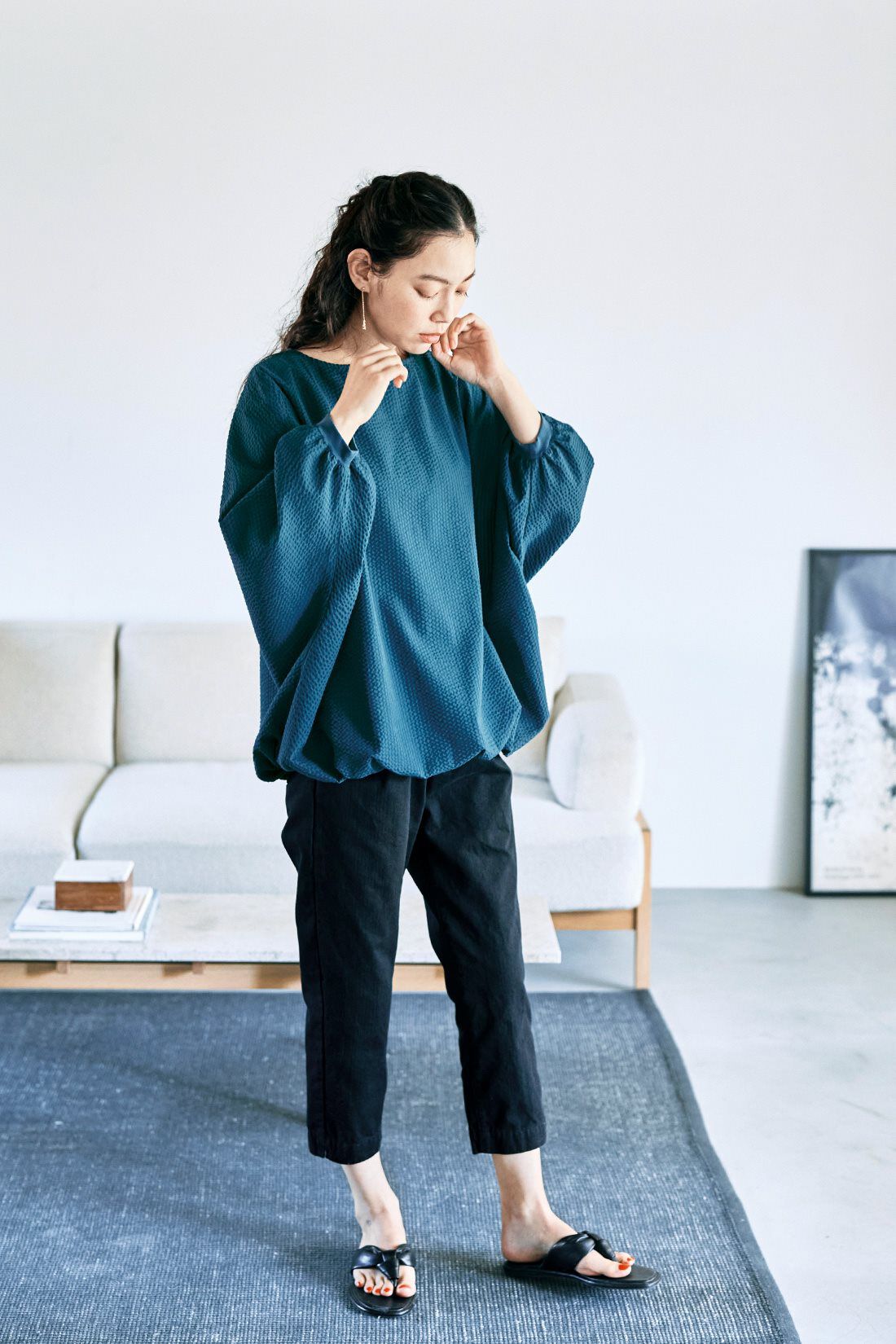 and myera［アンドマイラ］|and myera シアサッカーのワイドトップス