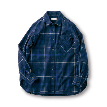 and myera | ａｎｄ　ｍｙｅｒａ青いチェックのシャツ