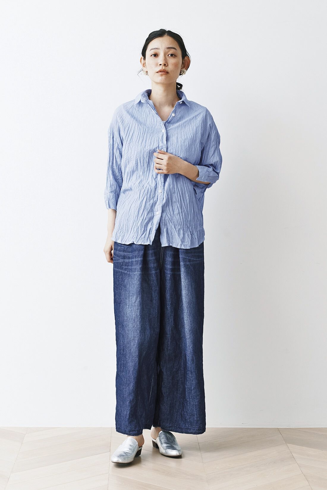 and myera 綿麻デニムパンツ|レディースファッション・洋服の通販