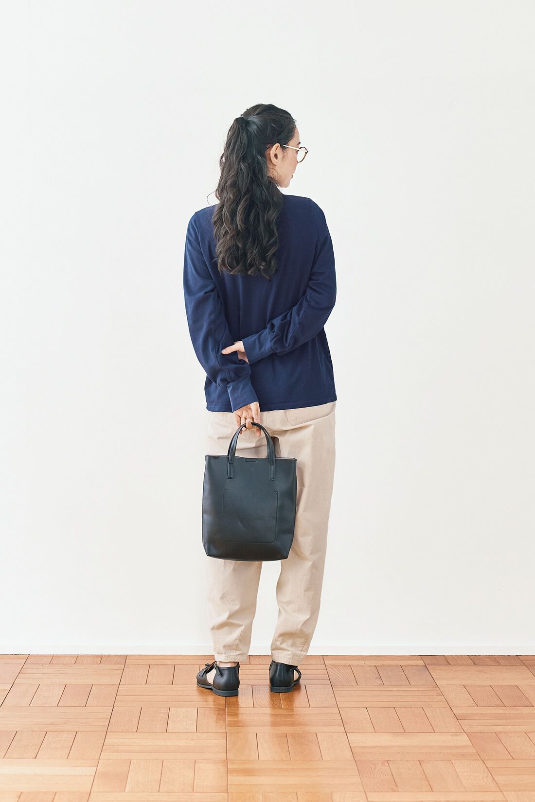 and myera［アンドマイラ］|and myera 長袖ポロTトップス〈ネイビー〉