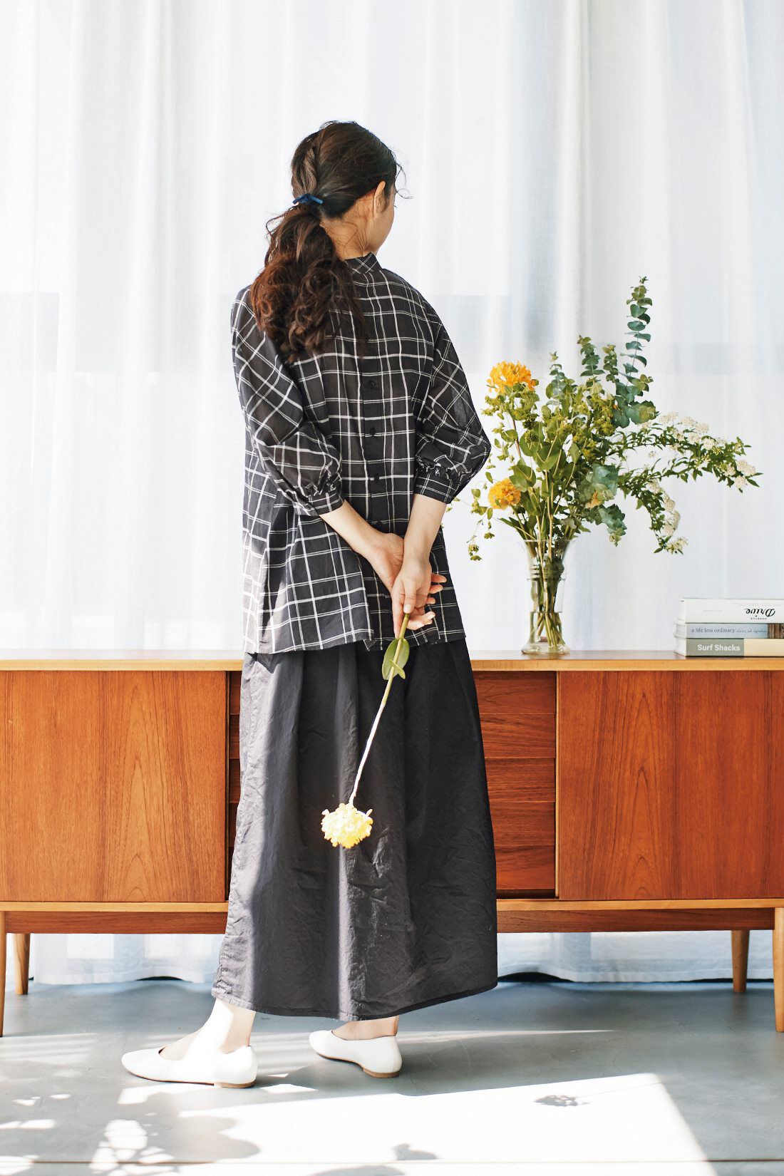 and myera タイプライタースカート〈黒〉|and myera[アンド and myera タイプライタースカート〈黒〉|and myera[アンド