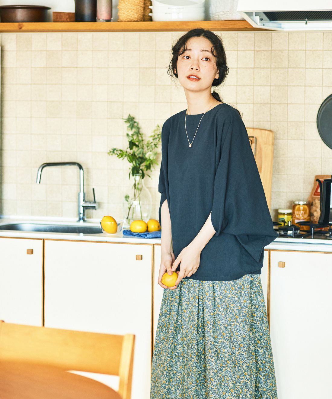and myera|and myera ボタニカルなギャザースカート